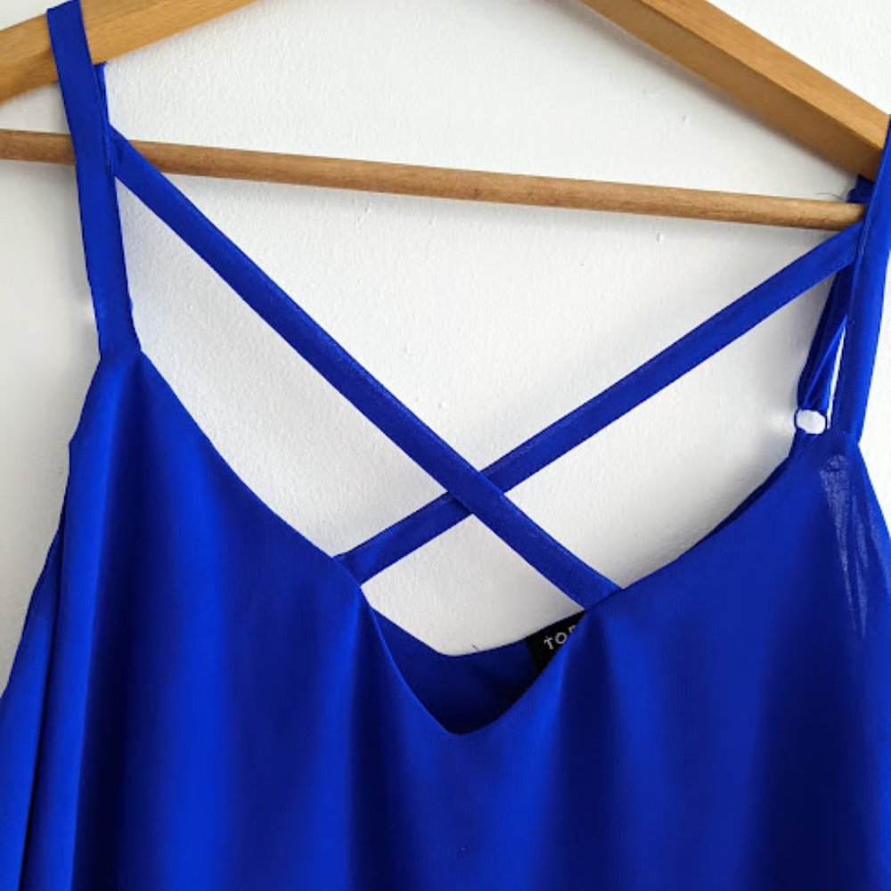 EC Torrid Royal Blue Strappy Tank Top Size 2/2X - Picture 7 of 9
